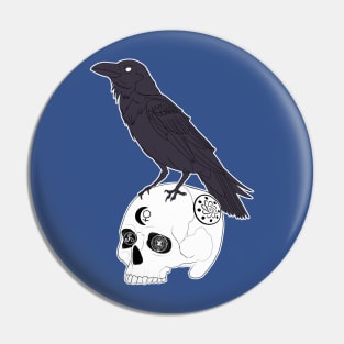 Crow and Skull Pin