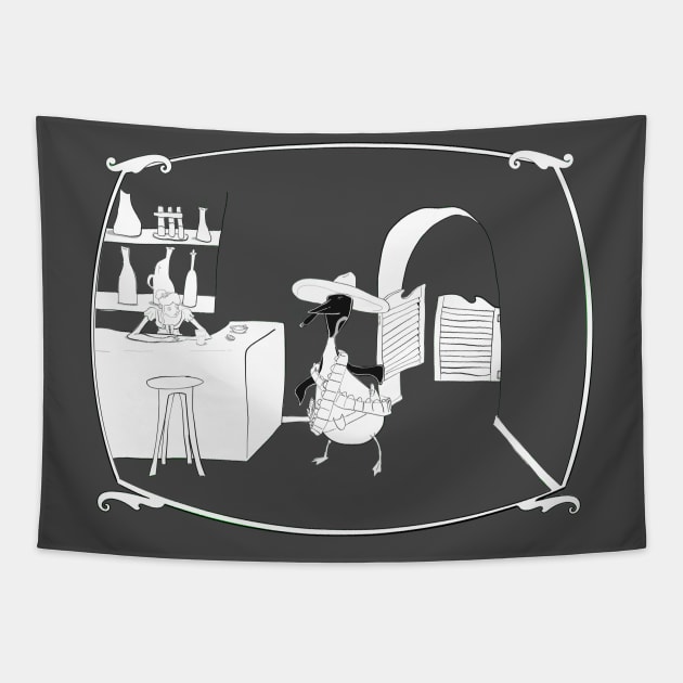 Penguin Saloon Tapestry by WhereyBeary