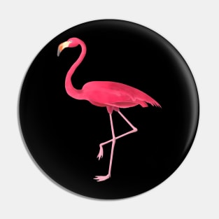 Pink Flamingo Illustration Pin