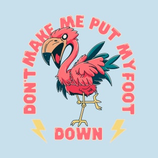 Feisty Flamingo: Don't Make Me Put My Foot Down T-Shirt
