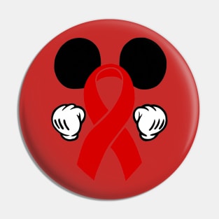 Mouse ears Awareness Ribbon (Red) Pin