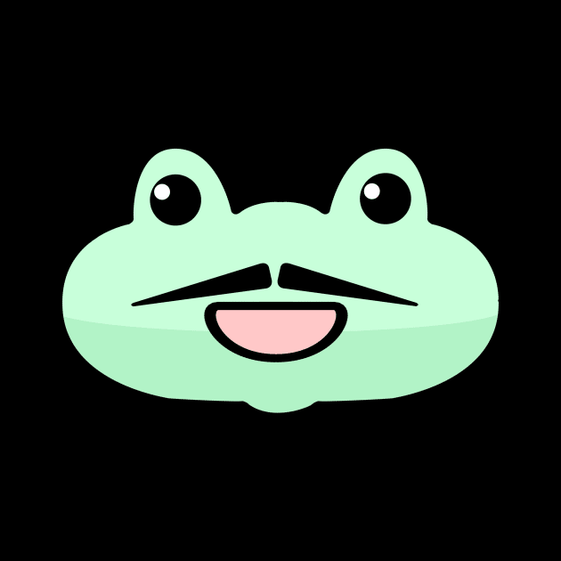 Cute Mr. Frog with mustache minimal design by Minimal DM