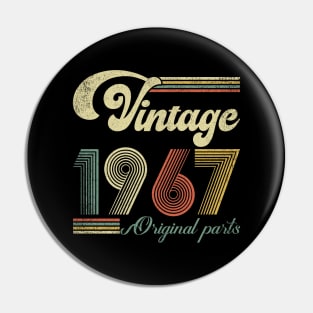 Retro Vintage 1967 57th Birthday Gift Men Women 57 Years Old Pin