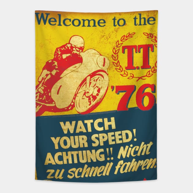 '76 TT Races Tapestry by Midcenturydave