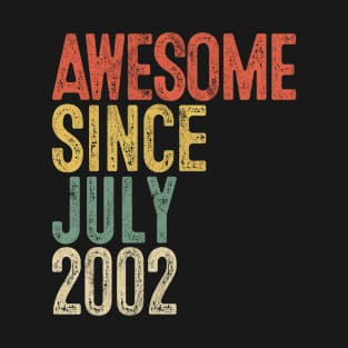 Awesome Since July 2002 18th Birthday Gifts 18 Year Old T-Shirt