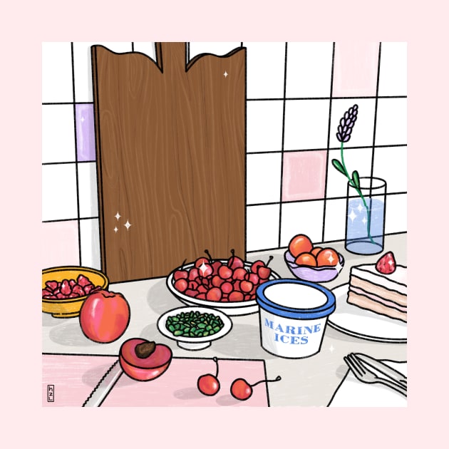 Kitchen Still Life Illustration by hazal kirikci