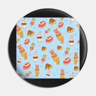 Kawaii Desserts on Light Blue Pin