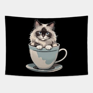 Cute Cat In A Cup 4 Tapestry