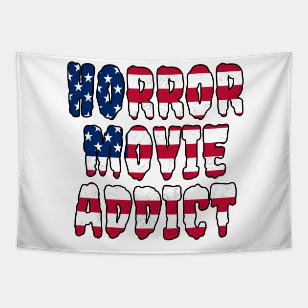 USA Flag Horror Movie Addict Tapestry by LunaMay