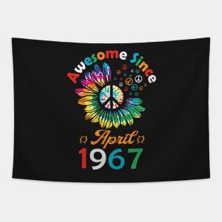 Funny Birthday Quote, Awesome Since April 1967, Retro Birthday Tapestry