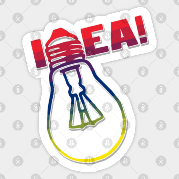 genuis idea - bright lightbulb - Genuis Idea Bright Lightbulb - Sticker