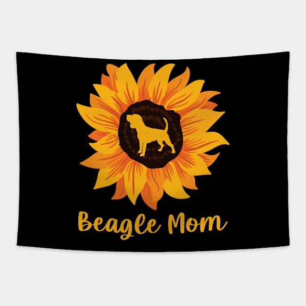 Beagle Mom Sunflower Pet Lover Dog Breed Dog Lover Tapestry by sBag-Designs