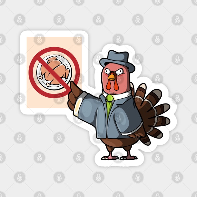 Funny Christmas Thanks Giving Turkey Magnet by Messy Nessie