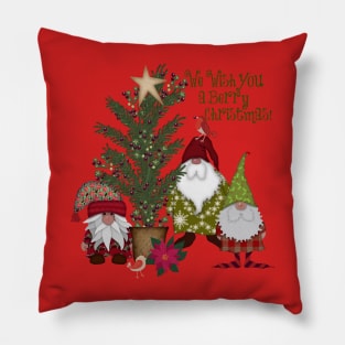 Folk Art Christmas Gnomes | Cherie's Art Original (c)2021 Pillow