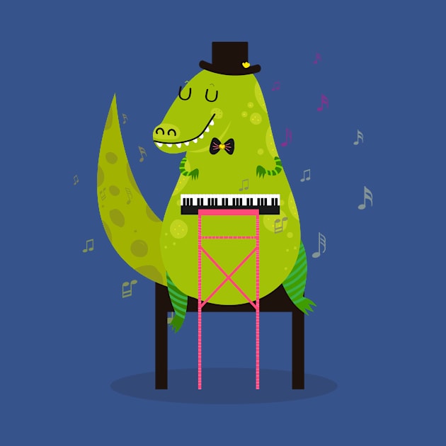 Pianist dinosaur by Mjdaluz