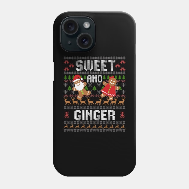 Sweet And Ginger Ugly Christmas Sweater Gingerbread Phone Case by alcoshirts