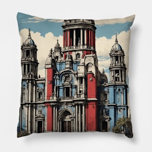 Guadalajara Mexico Vintage Poster Tourism Pillow