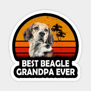 Dog Vintage Best Beagle Grandpa Ever T-Shirt Magnet