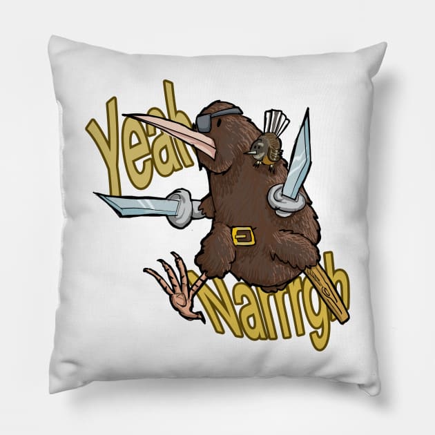 Yeah Naaargh Kiwi Pillow by johnnybuzt
