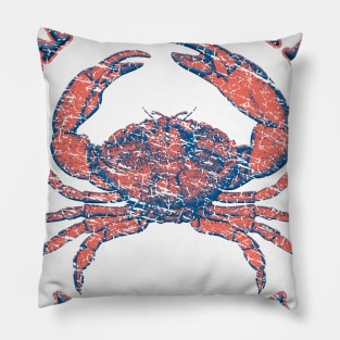 Panama City Beach, Florida, with Stone Crab on Wind Rose (Two-Sided) Pillow