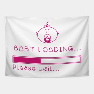 Baby loading please wait girl Tapestry