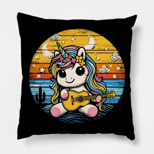 Unicorn Playing Guitar Pillow