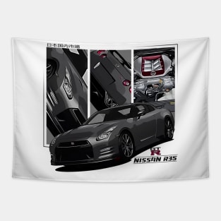 Nissan GTR R35, GT-R, JDM Car Tapestry