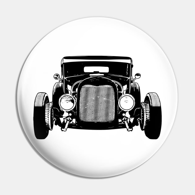 1928 Model A Car Sketch Art Pin by DemangDesign