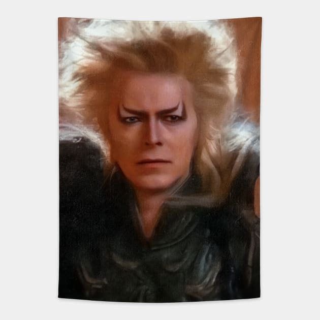 Labyrinth King of Goblins Bronze Painted Portrait Tapestry by OrionLodubyal