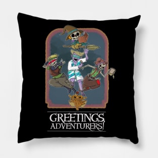 Greetings, Adventurers! Bone Card Variant Pillow