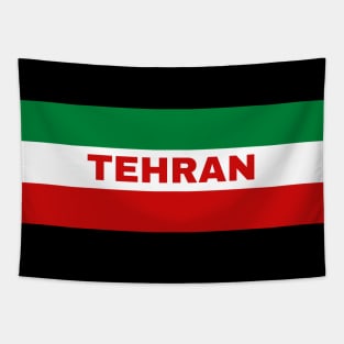 Tehran City in Iranian Flag Colors Tapestry