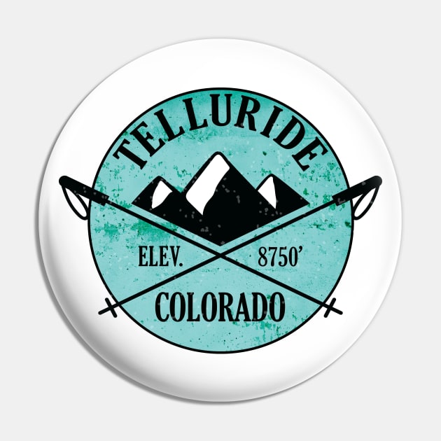 Telluride Colorado Skiing Ski Snowboarding Pin by heybert00