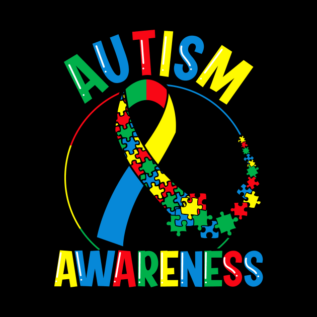 Colorful Autism Awareness Day Puzzle Ribbon by theperfectpresents