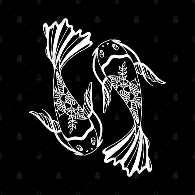 Koi Fish Black and White Palette by HLeslie Design