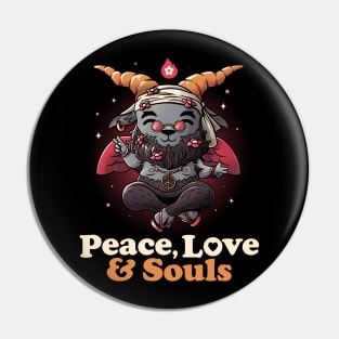 Peace, Love And Souls Creepy Cute Baphomet Gift Pin