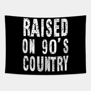 Raised on 90’s Country Concert Country Music Vintage Letter Print Tapestry