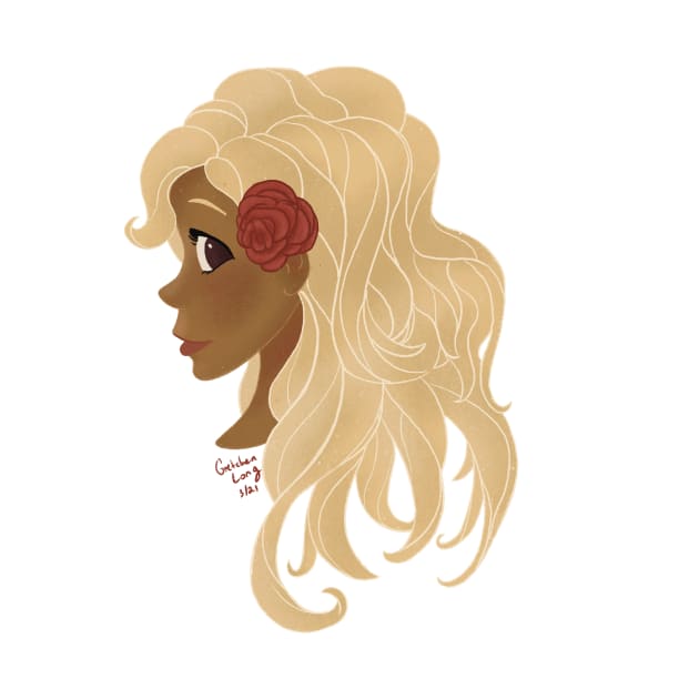 Blonde Girl with Flower in Hair by A2Gretchen