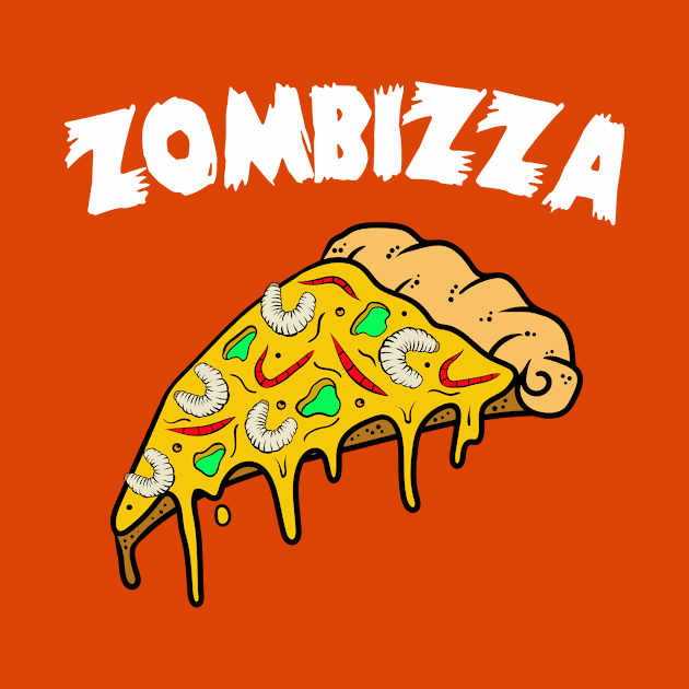 Zombizza Zombie Worms & Maggots Pizza by Print Cartel