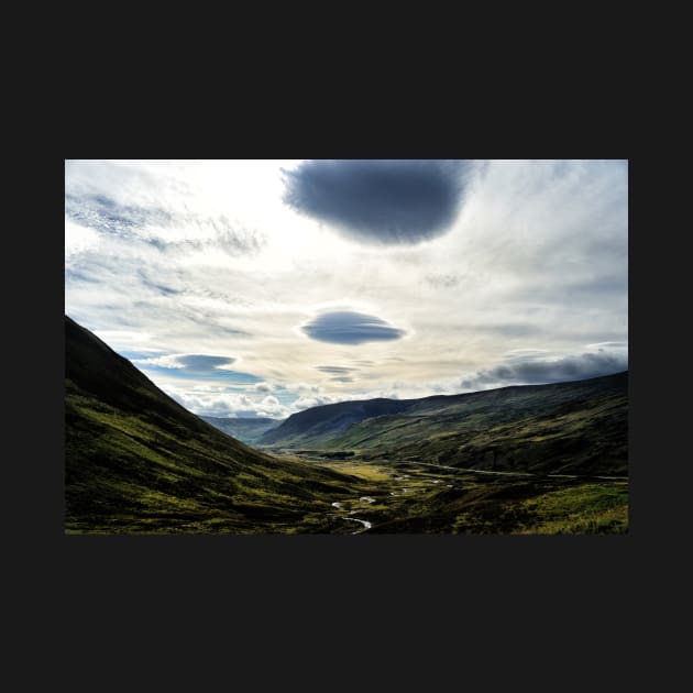 Lenticular clouds over Glen Shee, eastern Perthshire, Scotland by richflintphoto