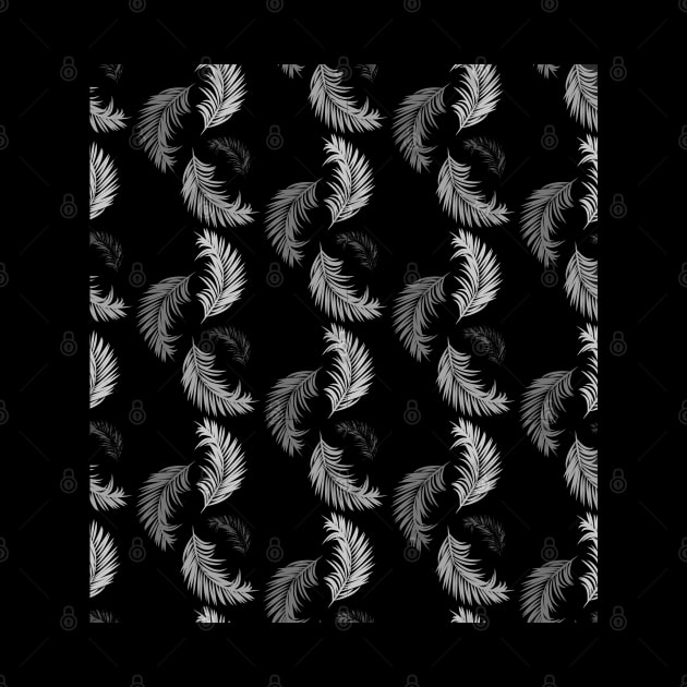 Black and white leaves pattern by Spinkly