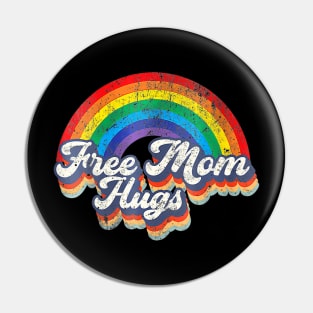 Womens Free Mom Hugs Rainbow Heart Lgbt Flag Lgbt Pride Month Pin