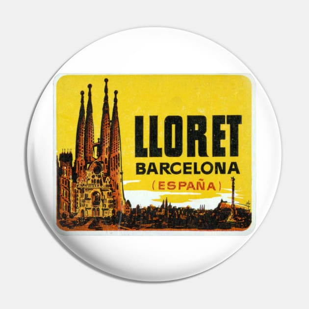 Lloret Barcelona Vintage Landscape Sagrada Familia Spain Pin by Tropical Blood