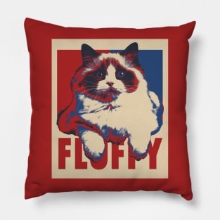 Fluffy Cat Pop Art Style Pillow