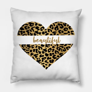 Leopard print heart Pillow