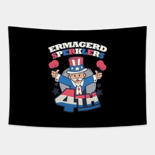 4th of july Ermagerd Sperklers Tapestry