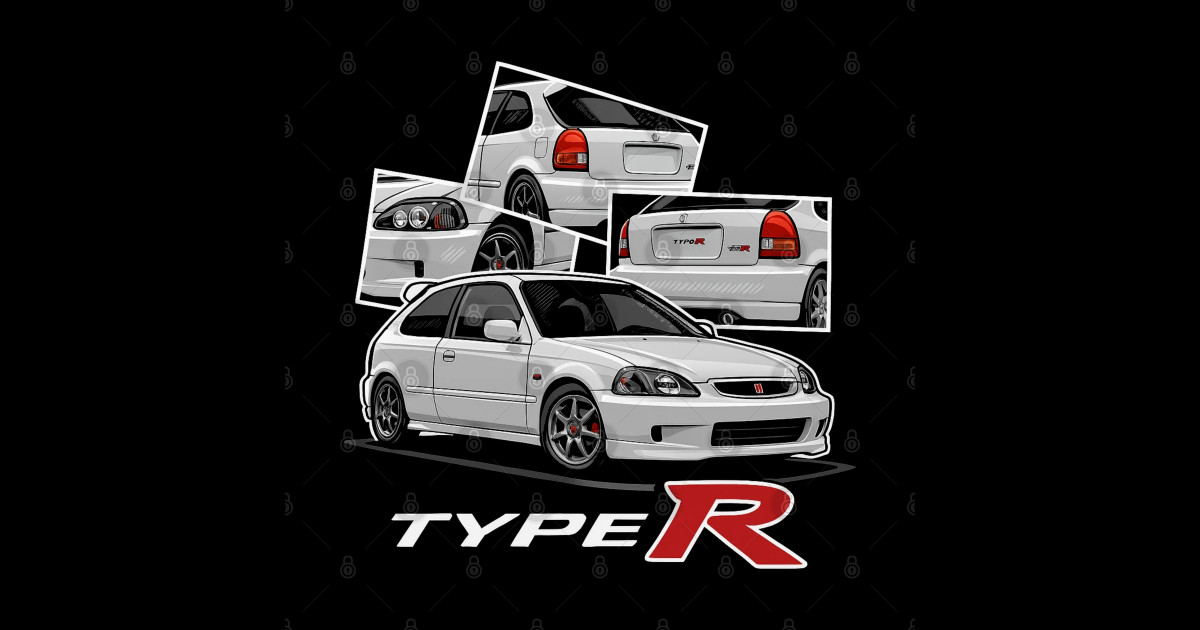 Honda Civic Type R (EK9, 1997) - Honda Civic Type R - Sticker | TeePublic