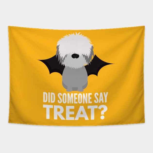 Bearded Collie Halloween Trick or Treat Tapestry by DoggyStyles