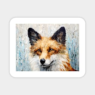 Fox Animal Art Decor Paint Mosaic Magnet