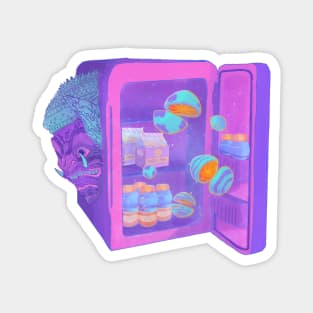mini fridge, snacks, space drinks, refrigerators, Cute, Planets, Galaxy, Kawaii, Pastel Magnet