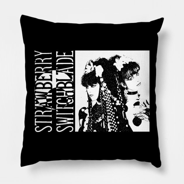 Strawberry Switchblade Pillow by Elemental Edge Studio